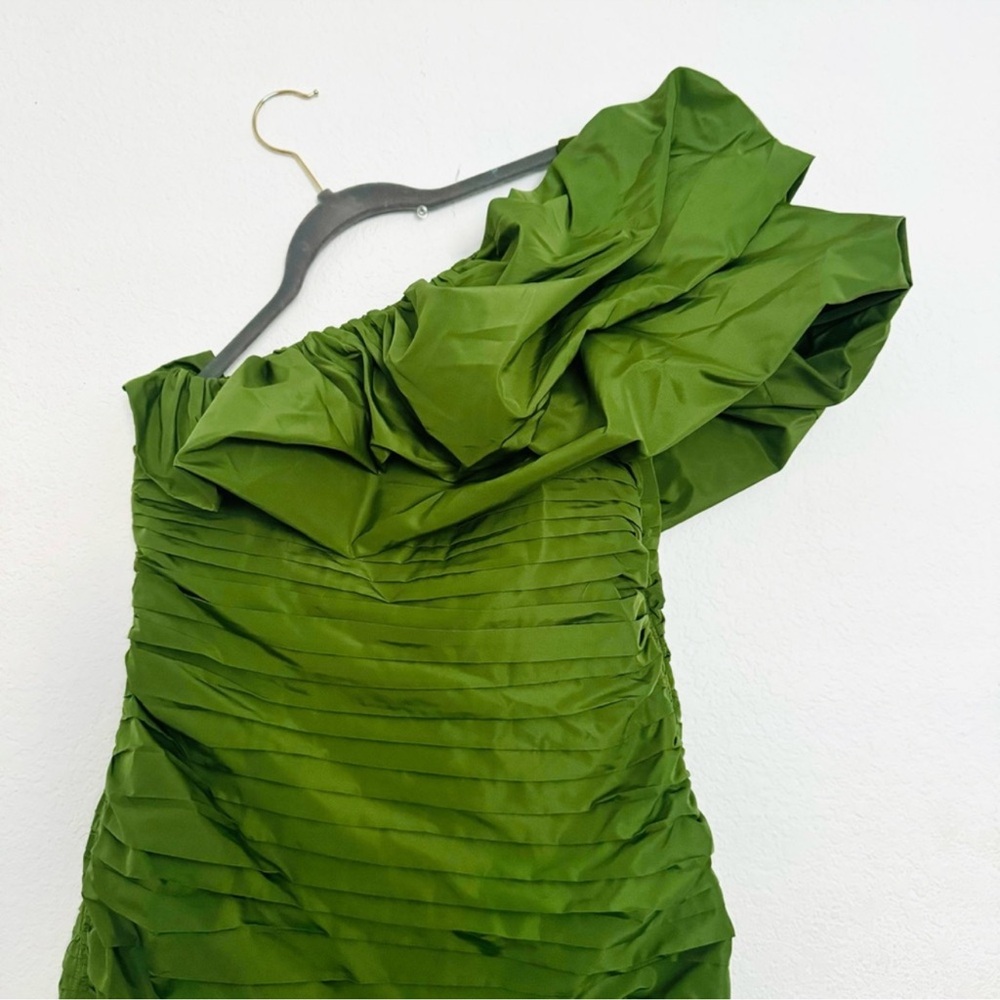 H&M Conscious Green Draped One Shoulder Ruched Mini Dress Size 8 - Picture 8 of 11